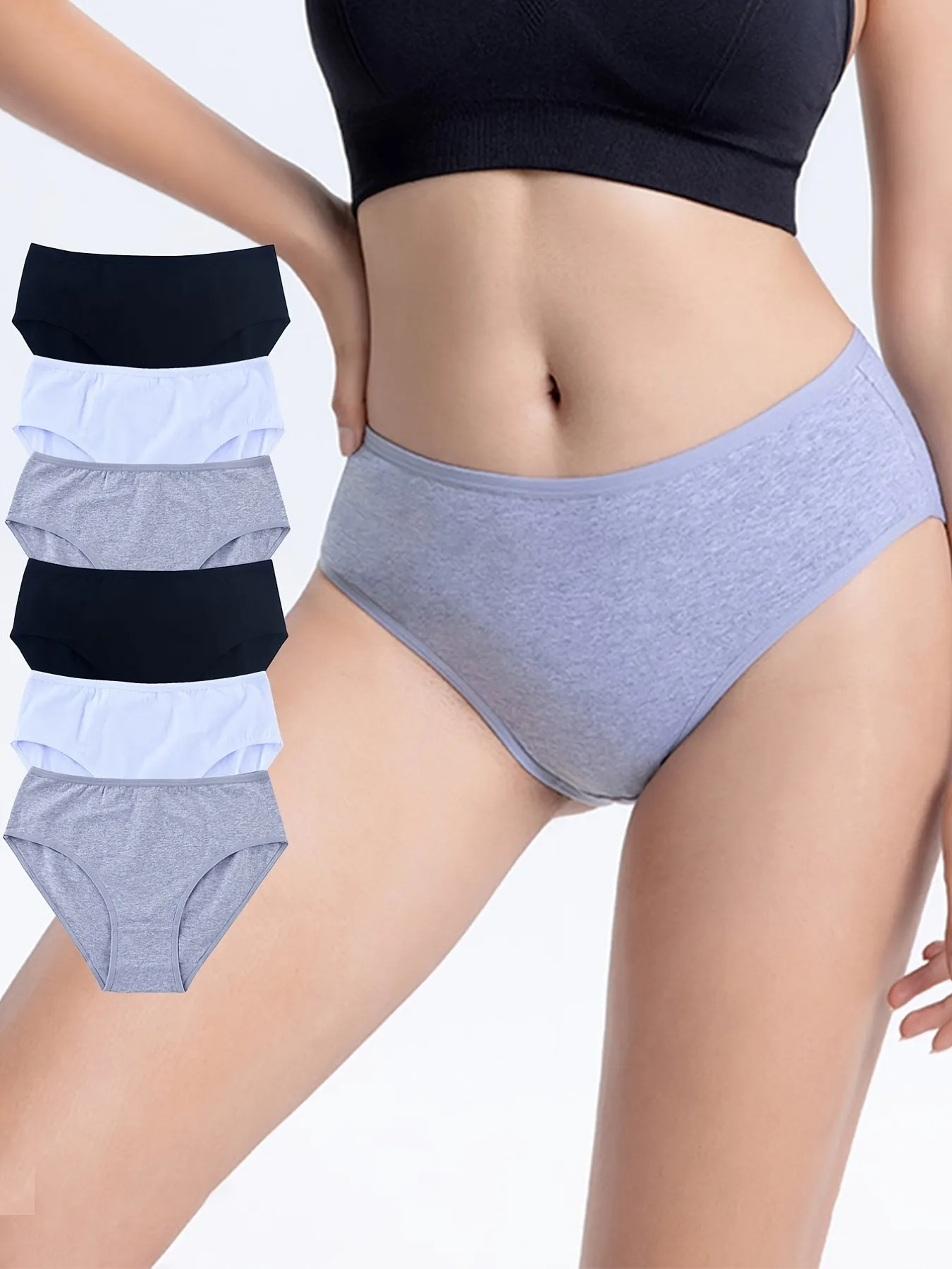 6pcs Solid Briefs Women's Underwear - Comfy & Breathable