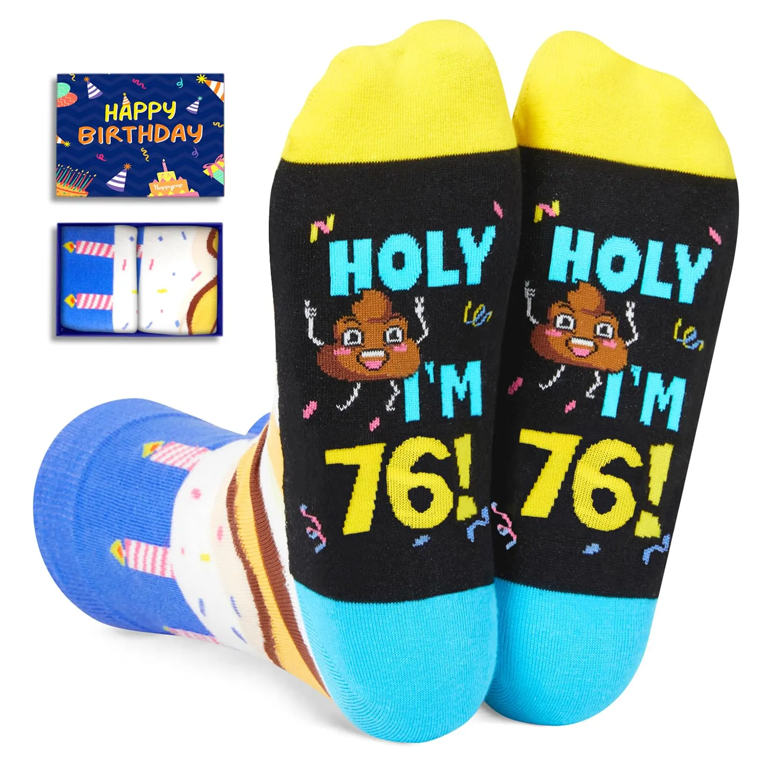 76th Birthday Gifts Ideas Socks - Best Gifts for 76 Year Old Women, 76th Birthday Gifts for Him Old Man, 76th Birthday Socks
