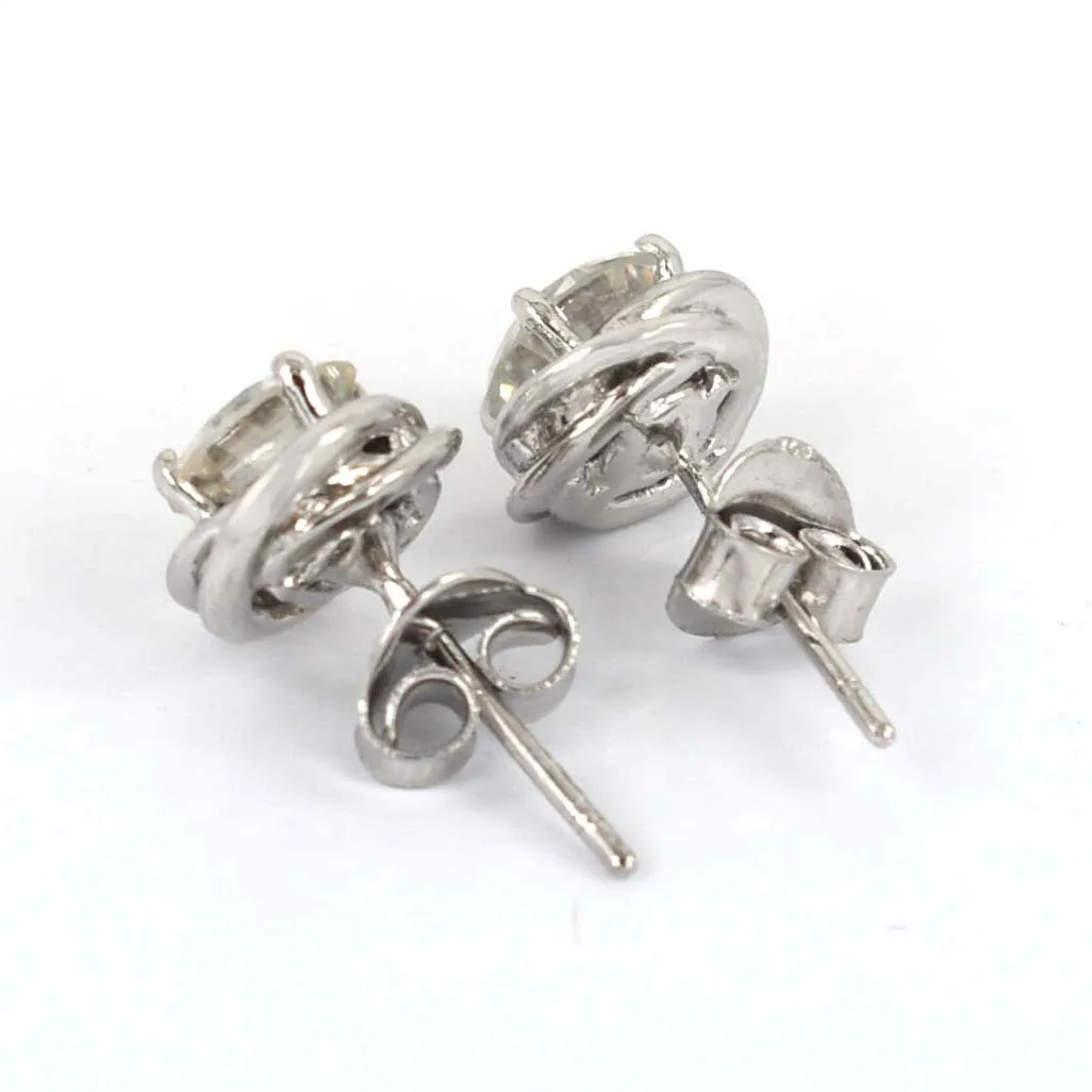 AAA Certified 1.60 Ct, Gorgeous Off-White Diamond Solitaire Studs in 925 Silver! Amazing Collection & Great Shine