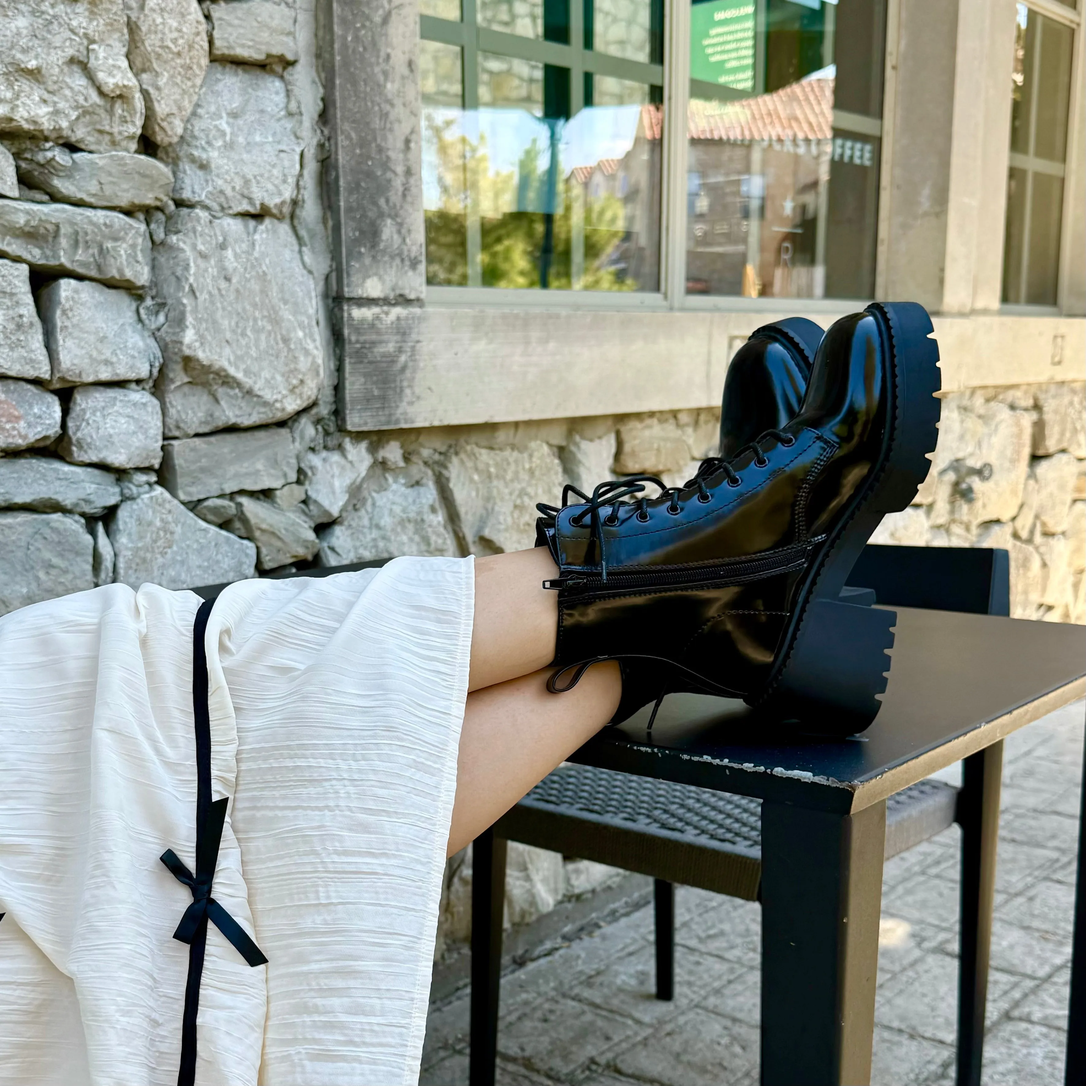Abbey Road Platform Combat Boots-FINAL SALE