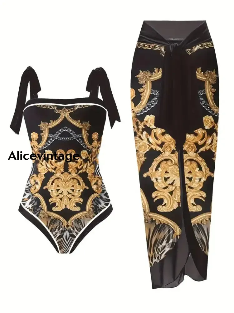 Abstract Art Print Halter Two Piece Swimsuits