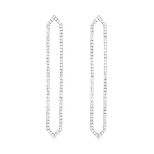 All Diamond Long Marquis Earrings | White Gold