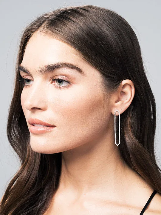 All Diamond Long Marquis Earrings | Yellow Gold