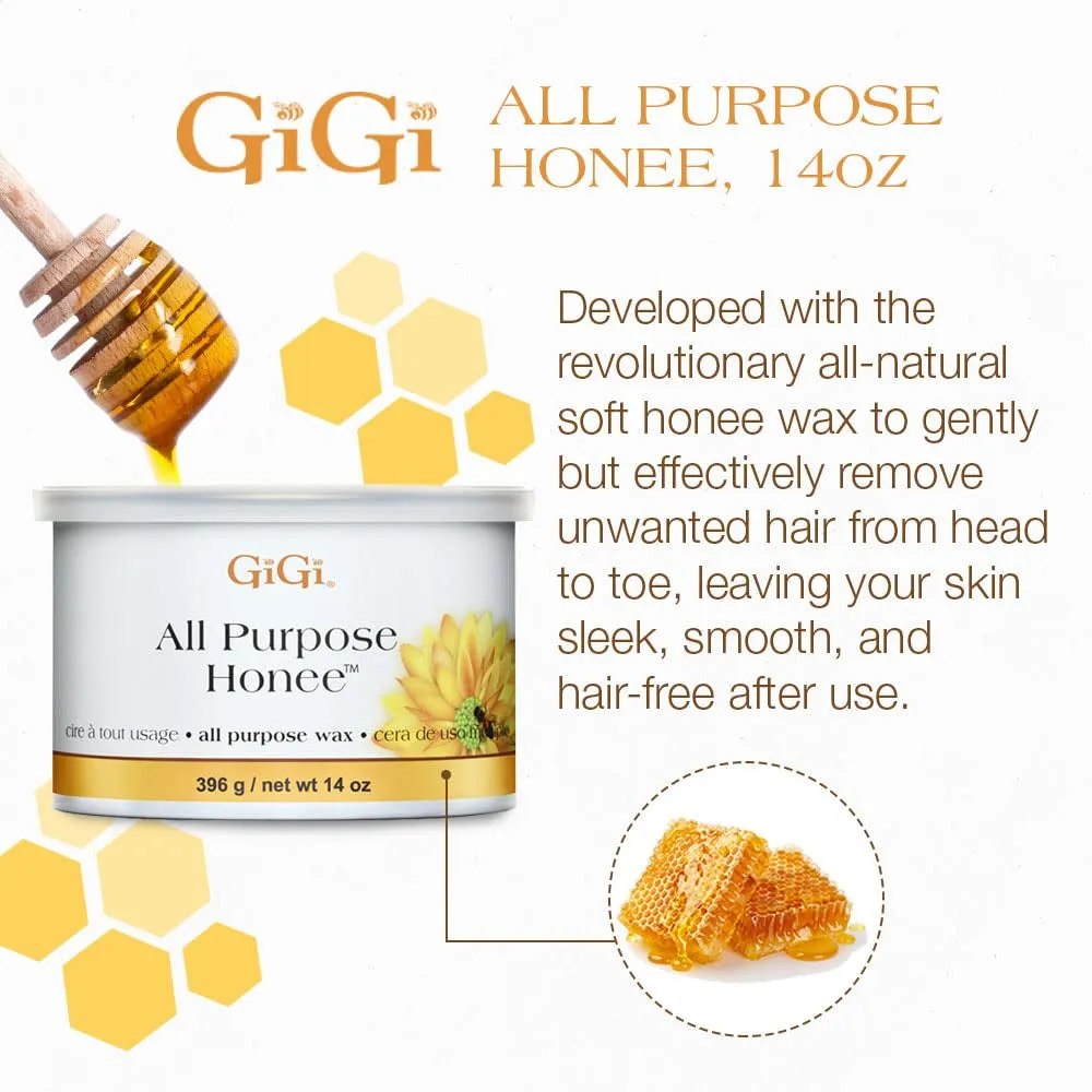 All Purpose Honee Hair Removal Soft Wax for All Skin and Hair Types, 14 Oz