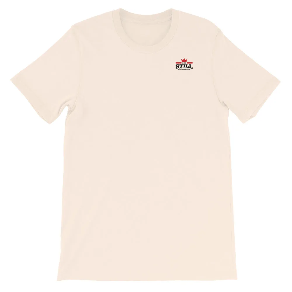 And Still Champion crest logo black lettering women's T-shirt