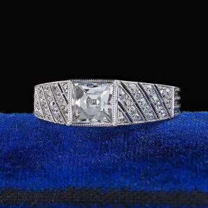 Antique Art Deco Spaulding Co Platinum French Cut Diamond Engagement Ring - GIA