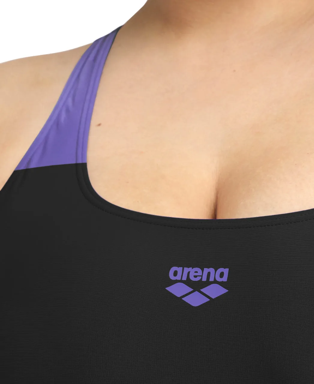 Arena Performance Women's Graphic Plus Swimsuit - Black-Lavanda