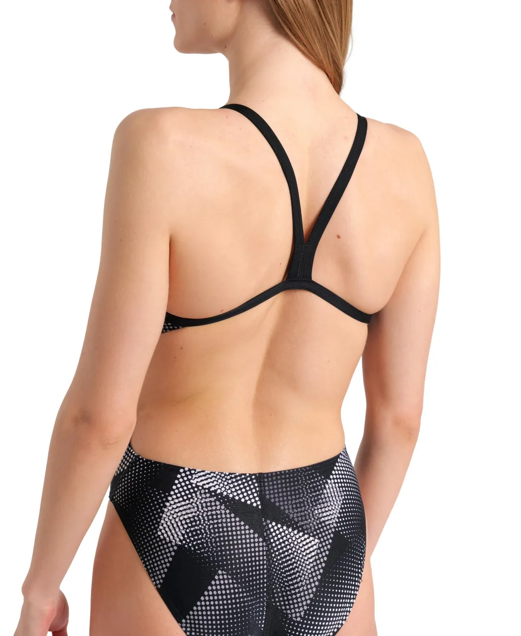 arena Performance Women's Halftone Challenge Back Swimsuit - Black