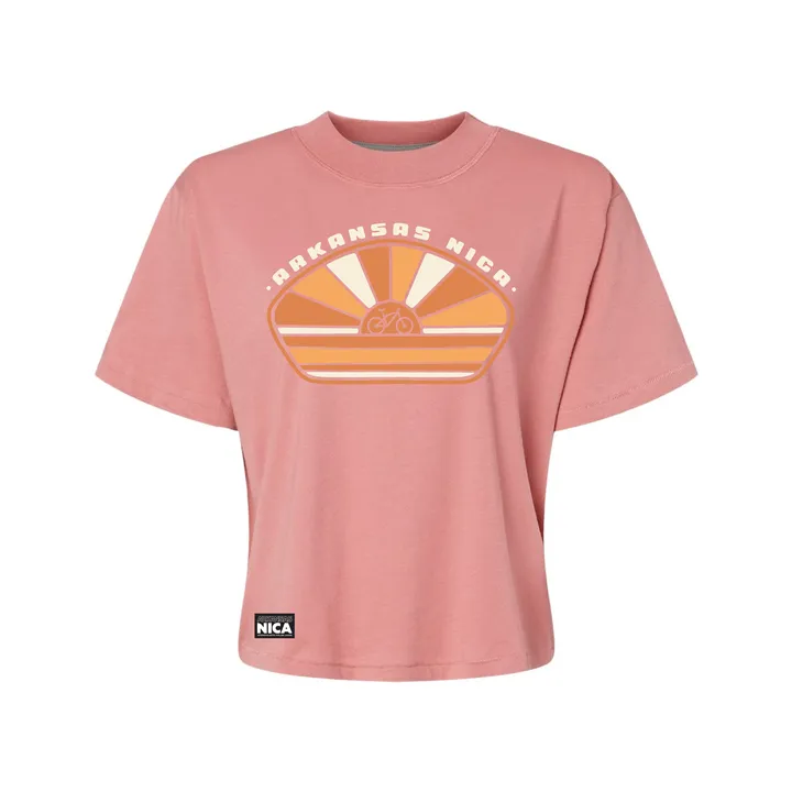 Arkansas NICA Vintage Sunset Women's Cropped Tee