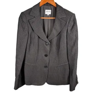 Armani Collezioni Women's Career Casual  Size 10 Gray Textured Blazer Coat