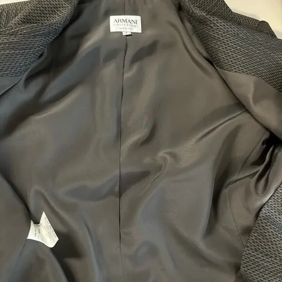 Armani Collezioni Women's Career Casual  Size 10 Gray Textured Blazer Coat
