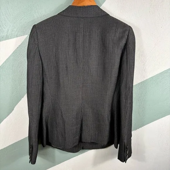 Armani Collezioni Women's Career Casual  Size 10 Gray Textured Blazer Coat