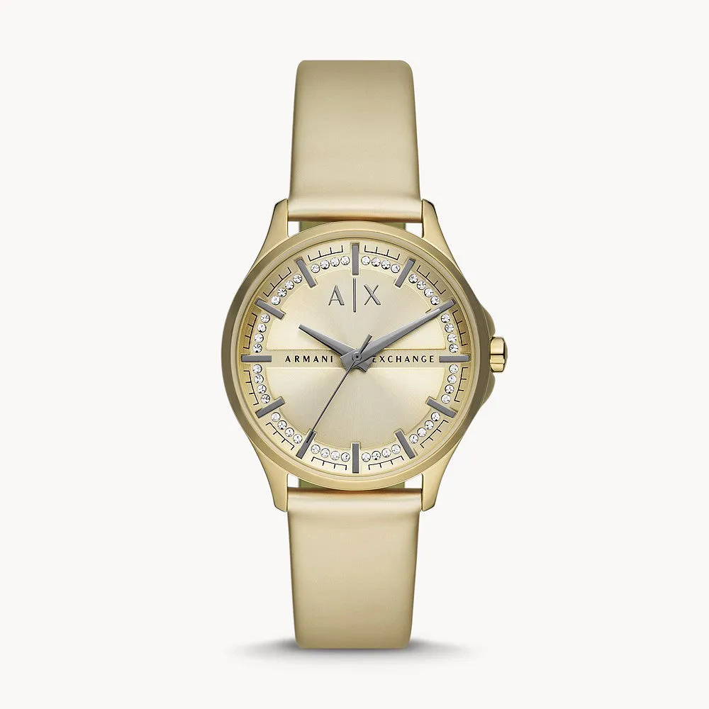 Armani Exchange Women's Lady Hampton Gold Polyurethane Women's Watch