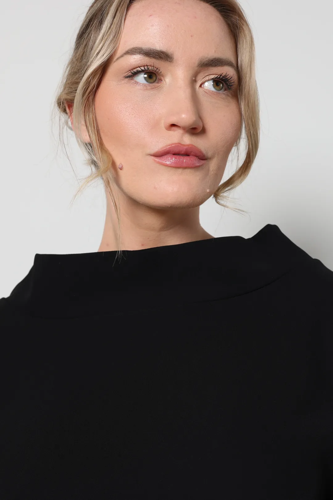 AUDREY COWL NECK TUNIC - BLACK