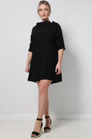 AUDREY COWL NECK TUNIC - BLACK