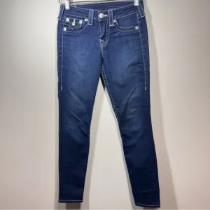 Authentic True Religion Serena Womens Blue Jeans Size 25 metal buttons Preppy
