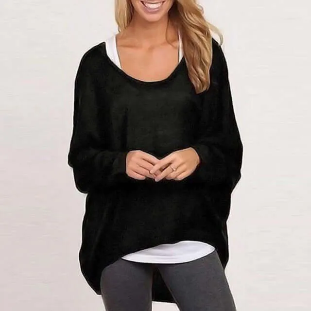 Autumn Oversized Casual Loose Batwing Long Sleeve Top Women