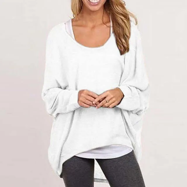 Autumn Oversized Casual Loose Batwing Long Sleeve Top Women
