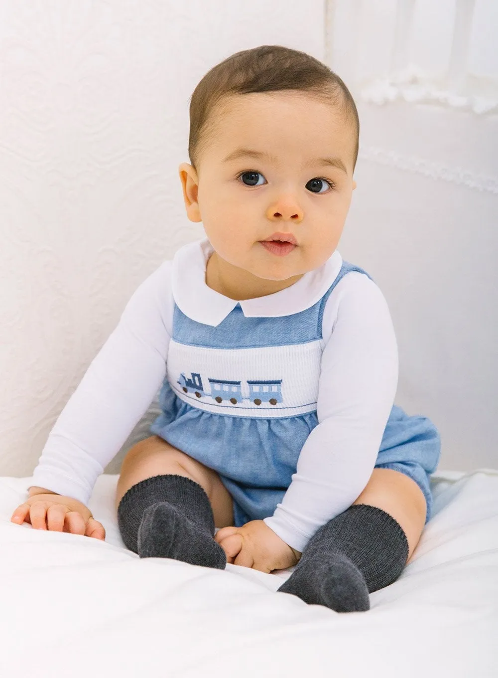 Baby Ribbed Knee High Socks in Charcoal