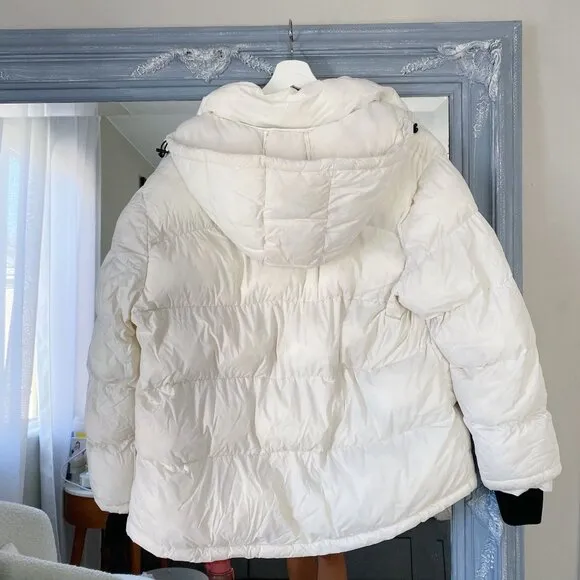 Bagatelle Puffer Hooded Jacket Relaxed Fit Ivory White XL