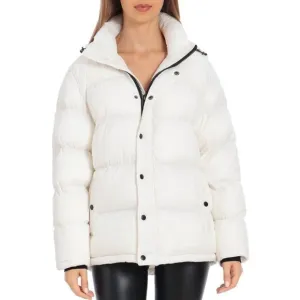Bagatelle Puffer Hooded Jacket Relaxed Fit Ivory White XL