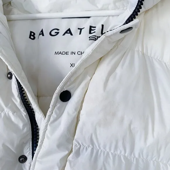 Bagatelle Puffer Hooded Jacket Relaxed Fit Ivory White XL