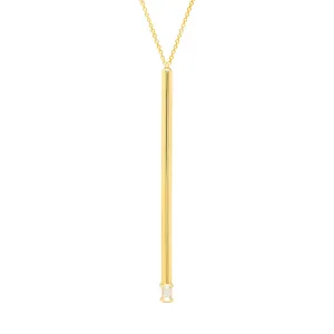 Balance Lariat | Yellow Gold with Baguette Diamond