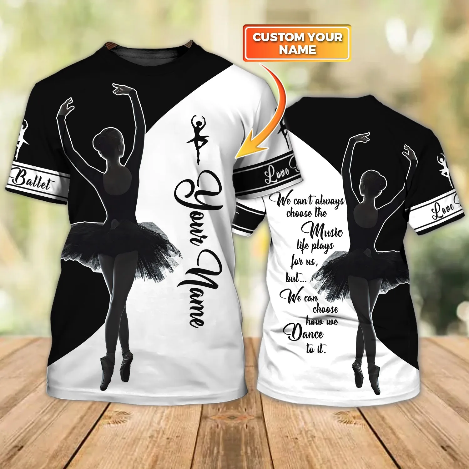Ballet Dancer 2 - Personalized Name 3D TShirt - HTA