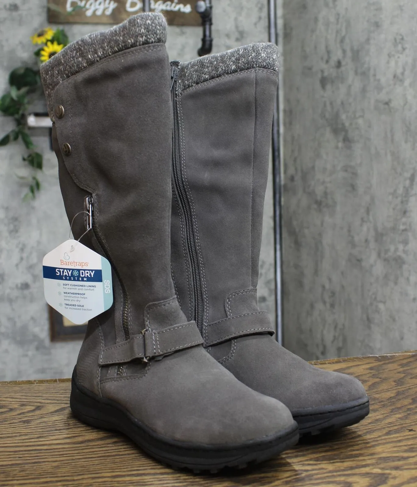 Baretraps Adele Water Resistant Tall Shaft Women's Boot BT25221 Gunmetal Gray 6M