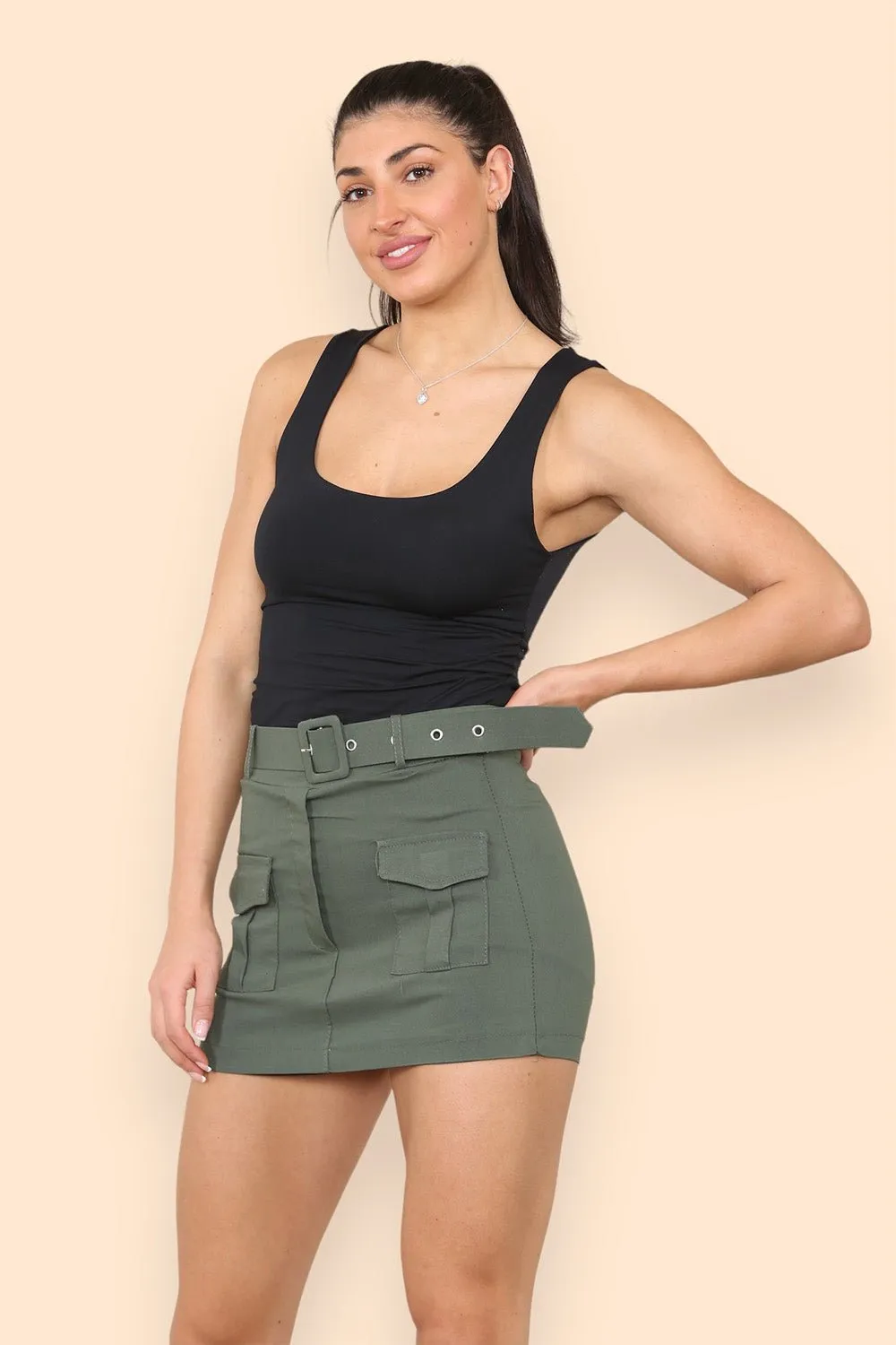 Belted Cargo Skort