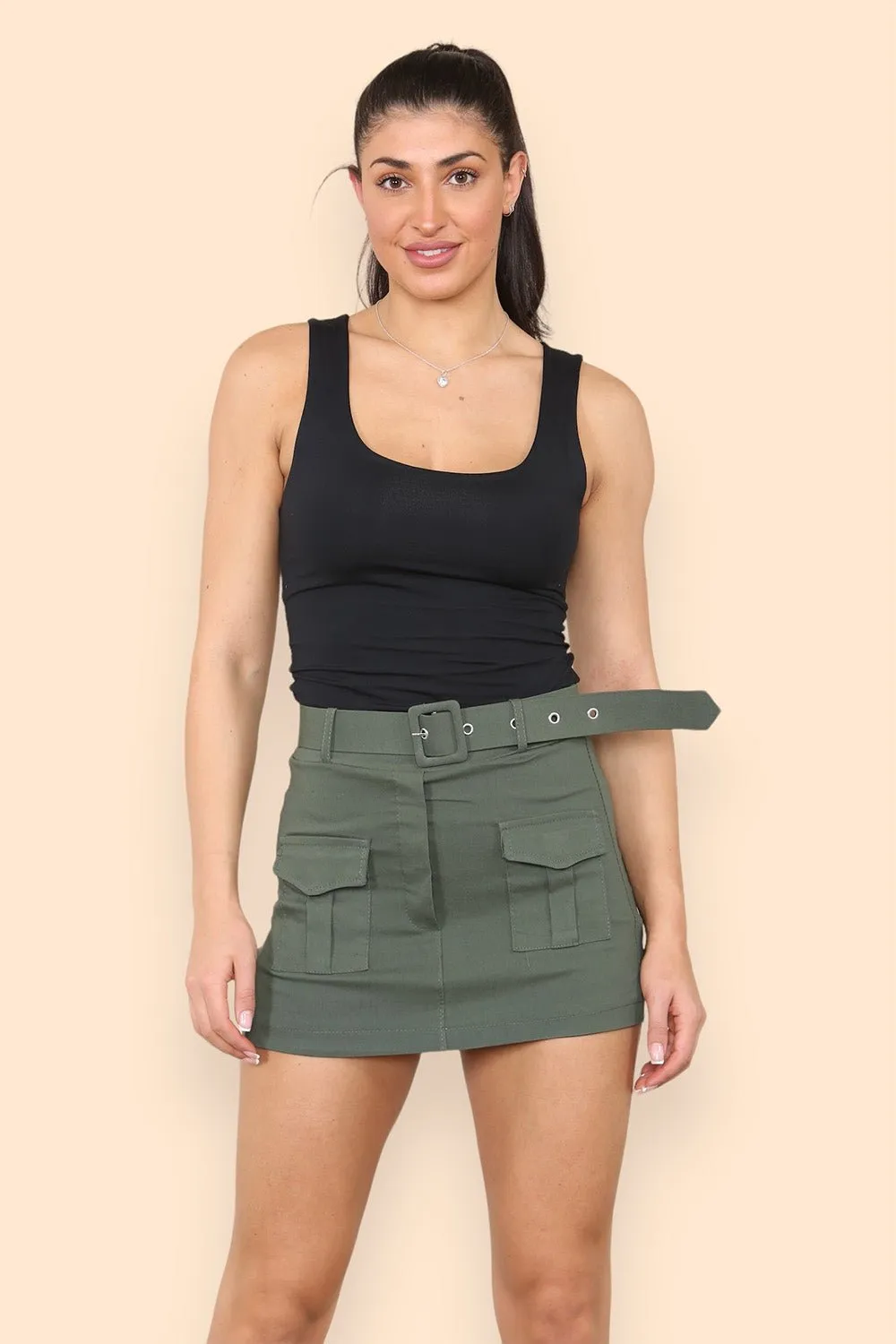 Belted Cargo Skort