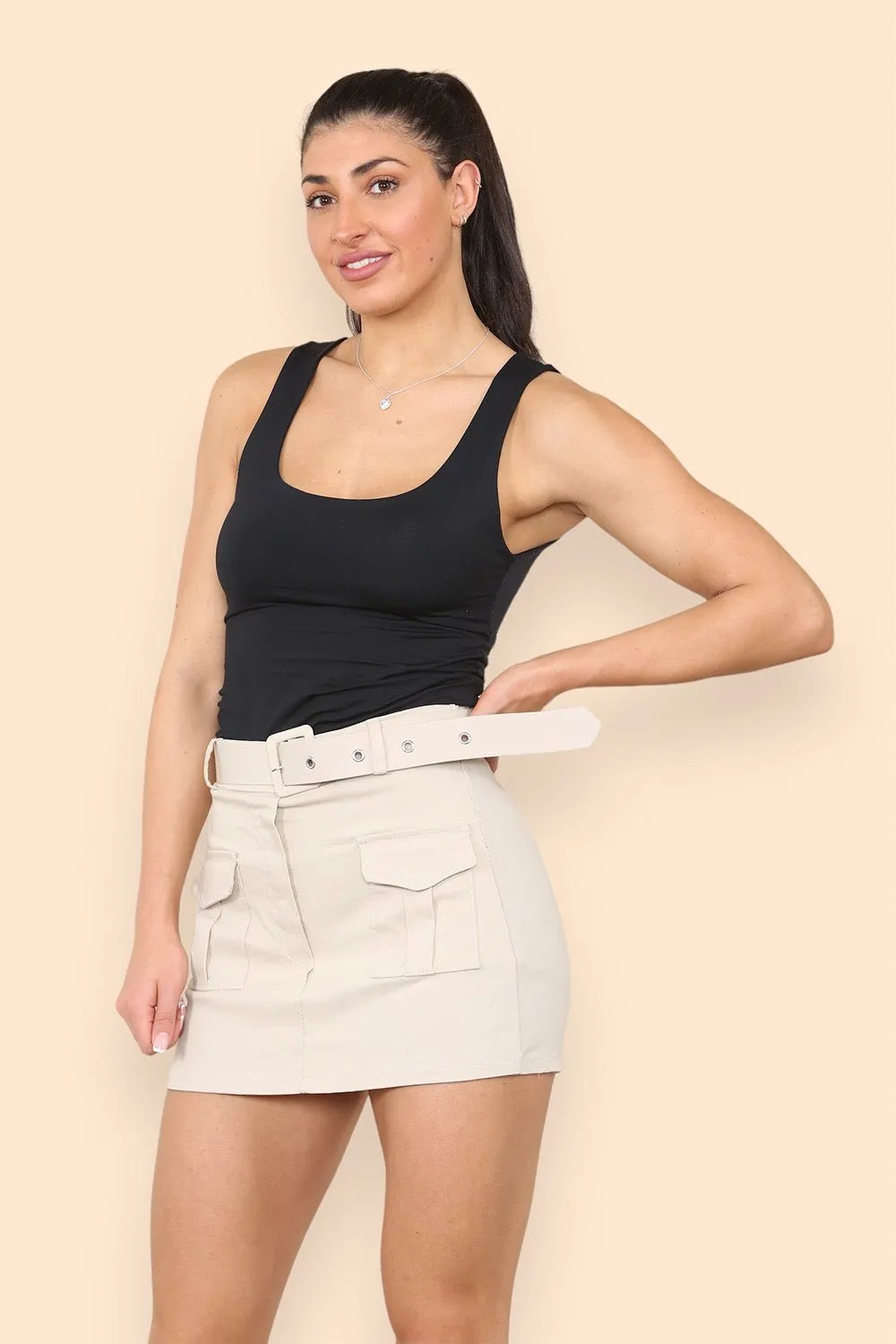 Belted Cargo Skort
