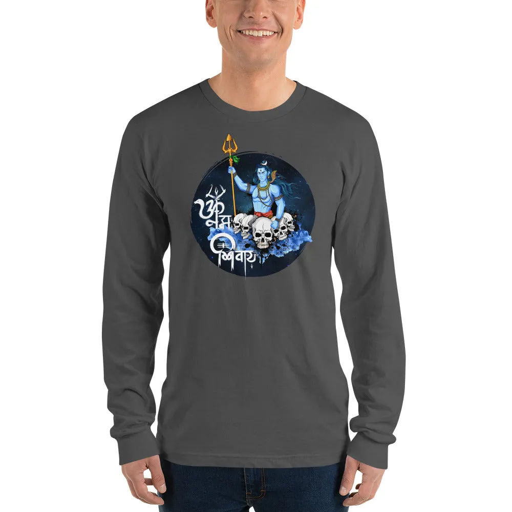 Bengali Unisex Fine Jersey Long Sleeve T-Shirt - Om Namah Shivay-01