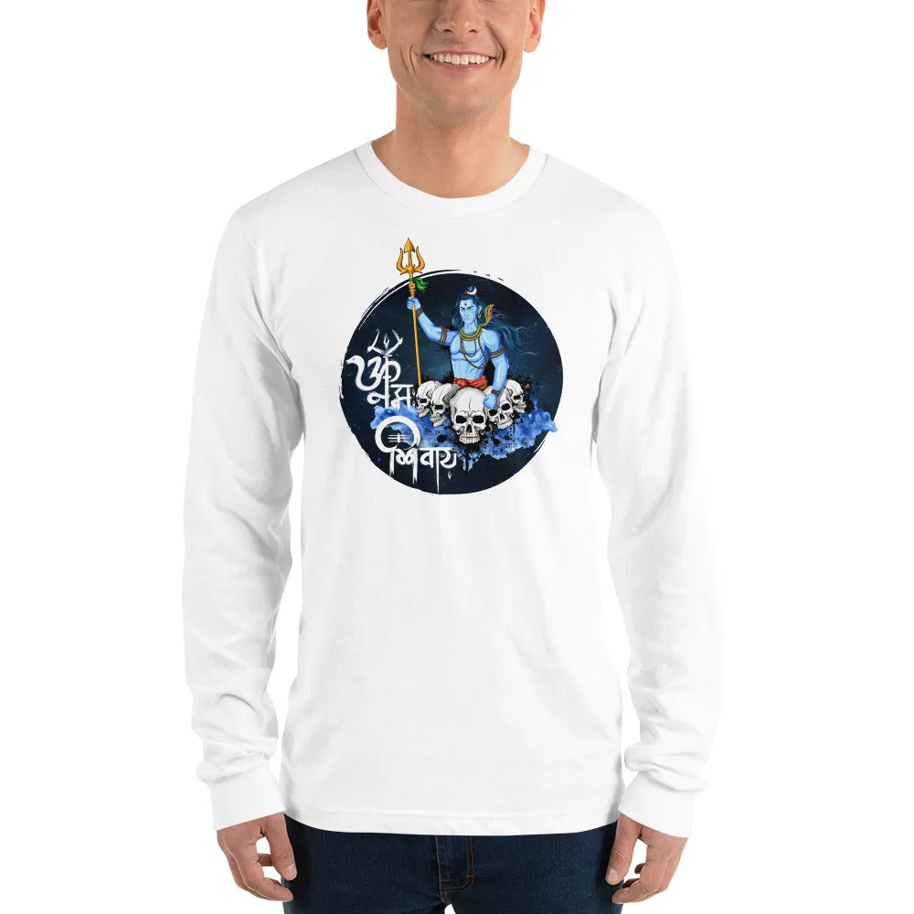 Bengali Unisex Fine Jersey Long Sleeve T-Shirt - Om Namah Shivay-01