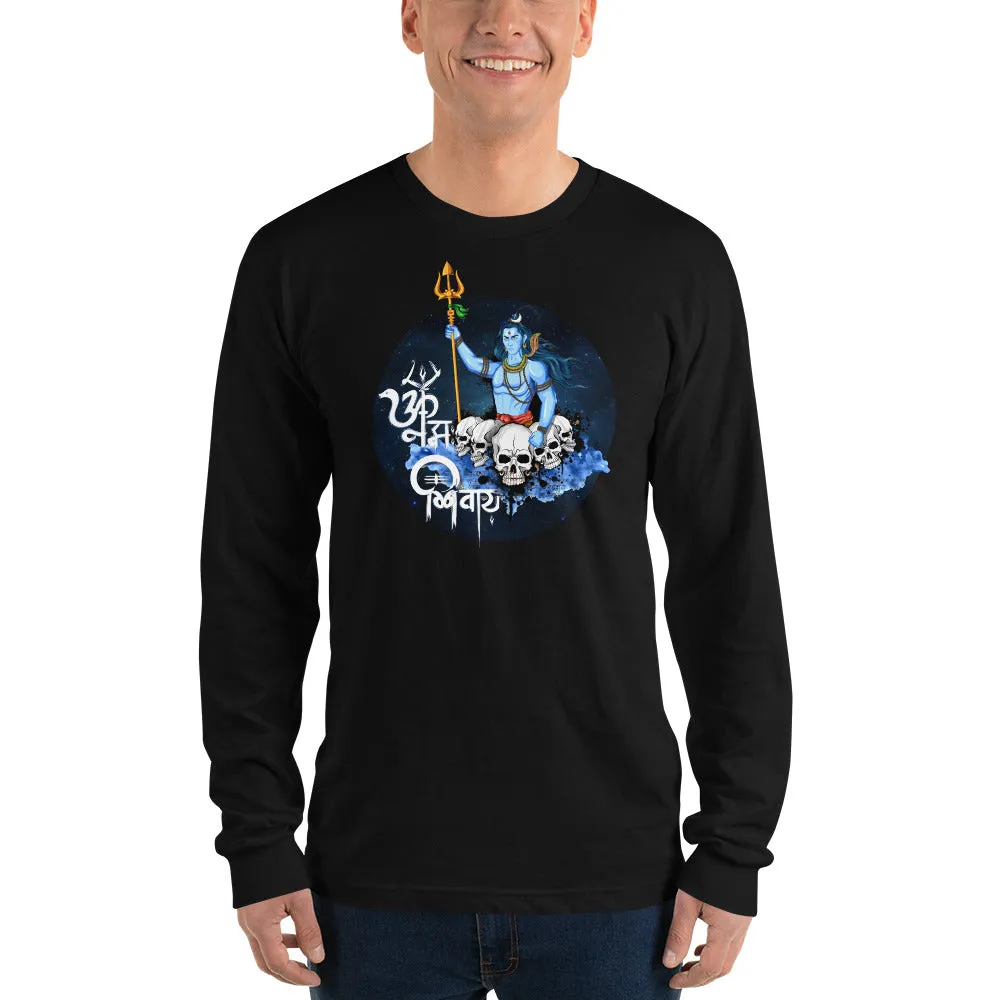 Bengali Unisex Fine Jersey Long Sleeve T-Shirt - Om Namah Shivay-01