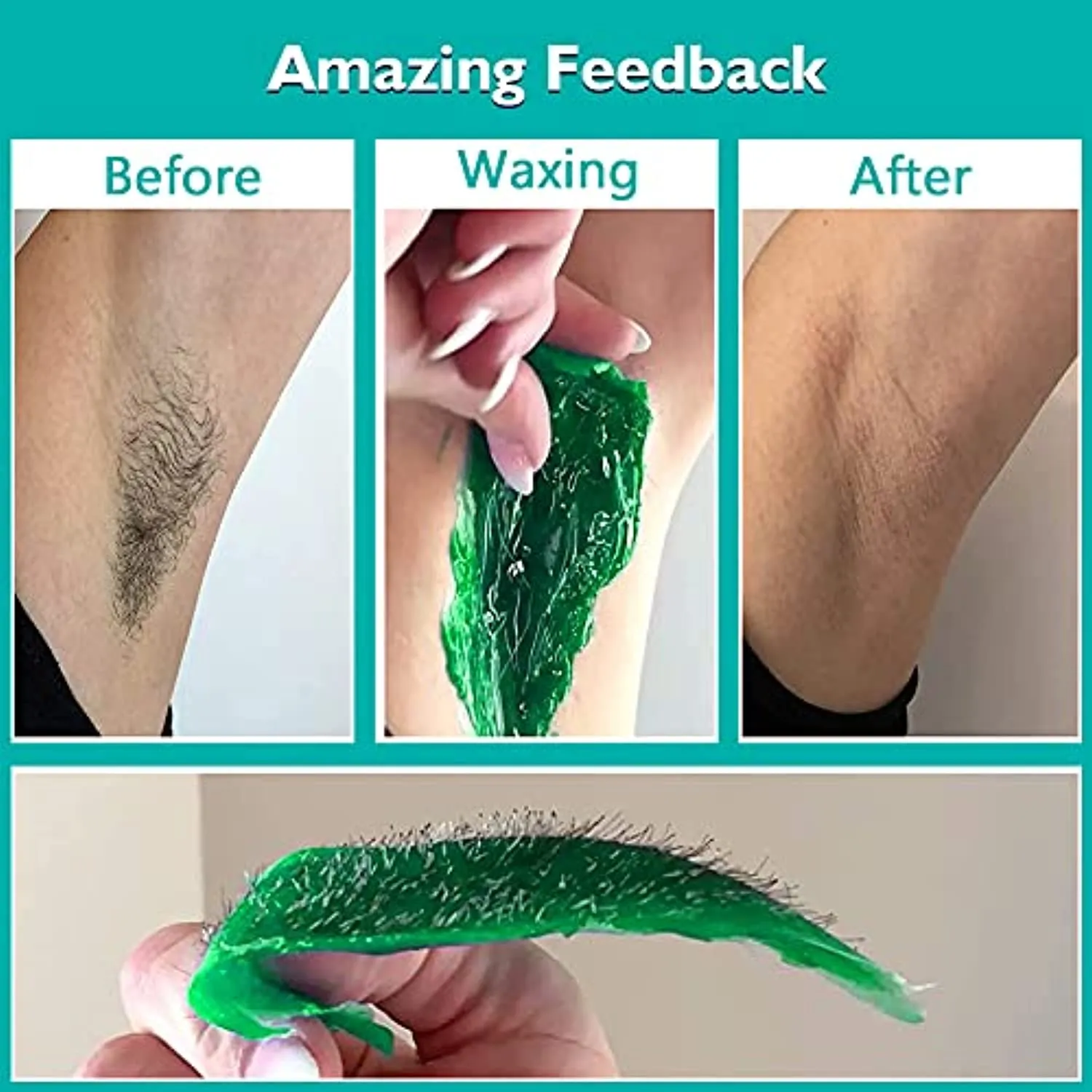 Bestidy Waxing Kit for Women and Men Home Wax Warmer with 5 Pack Hard Wax Beans Hot Wax Hair Removal for Brazilian Body Underarm Bikini Chest Legs Face Eyebrow