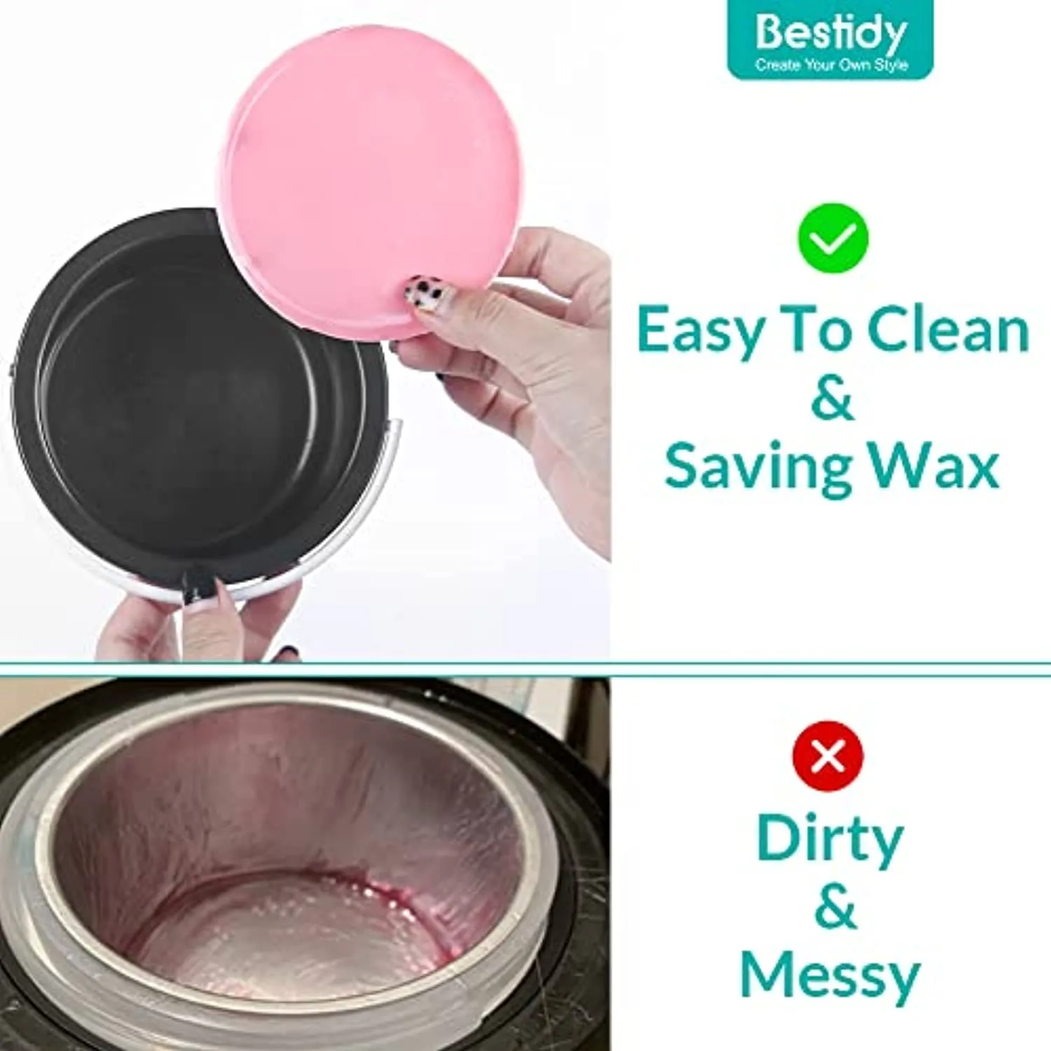Bestidy Waxing Kit for Women and Men Home Wax Warmer with 5 Pack Hard Wax Beans Hot Wax Hair Removal for Brazilian Body Underarm Bikini Chest Legs Face Eyebrow