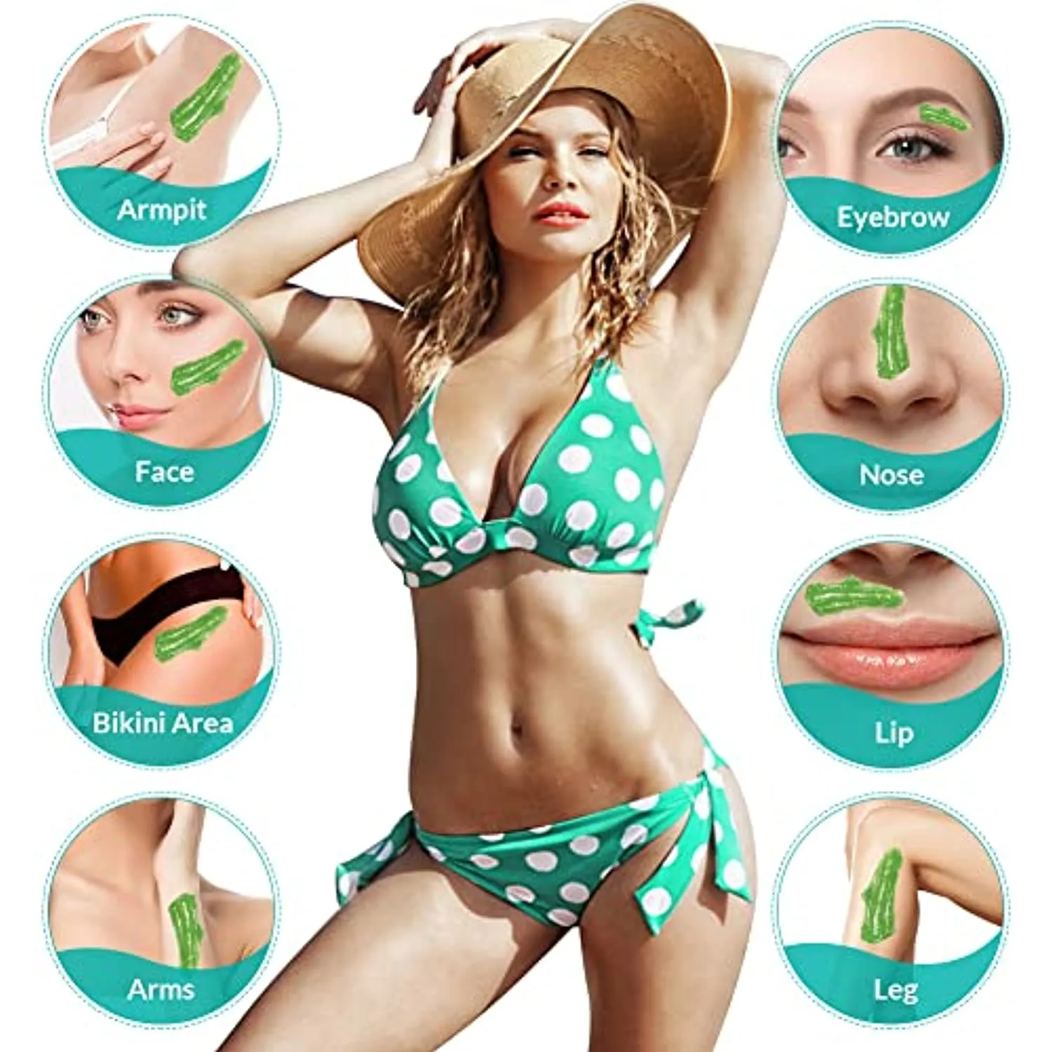 Bestidy Waxing Kit for Women and Men Home Wax Warmer with 5 Pack Hard Wax Beans Hot Wax Hair Removal for Brazilian Body Underarm Bikini Chest Legs Face Eyebrow