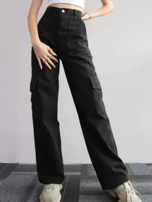 Beverley® | Vintage High Waist Cargo Pants With Straight Legs