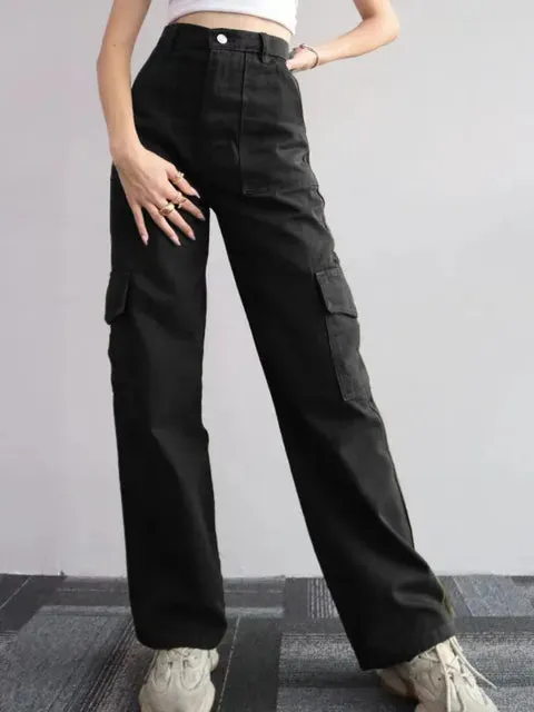Beverley® | Vintage High Waist Cargo Pants With Straight Legs