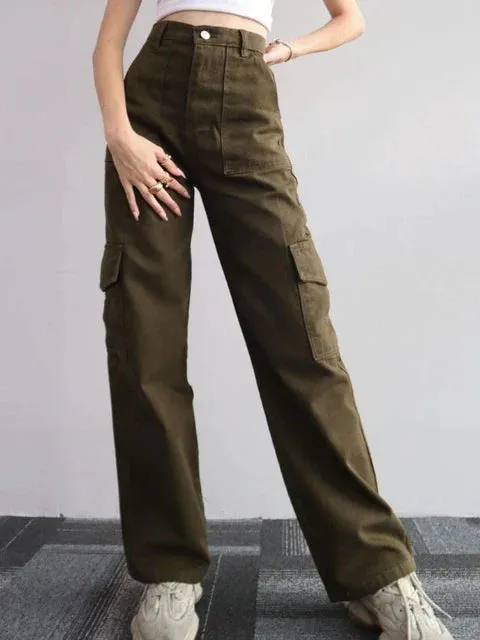 Beverley® | Vintage High Waist Cargo Pants With Straight Legs