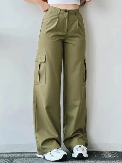 Beverley® | Vintage High Waist Cargo Pants With Straight Legs