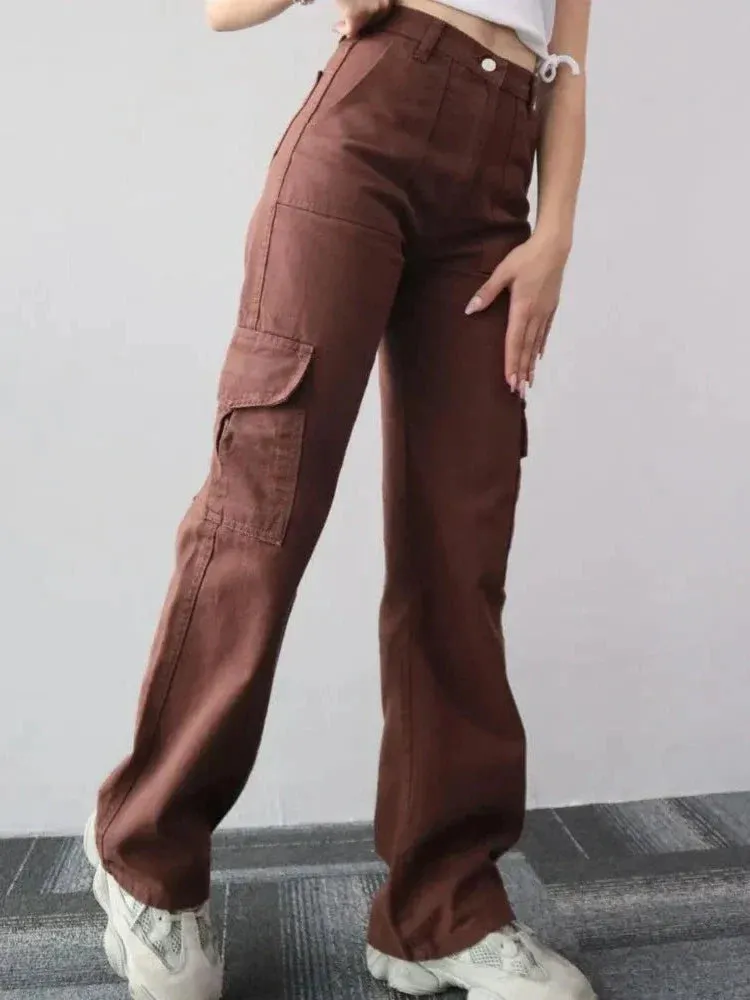 Beverley® | Vintage High Waist Cargo Pants With Straight Legs