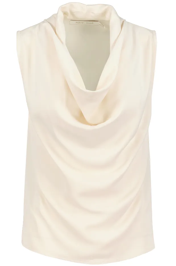 Bishop   Young Olivia Cowl Neck Top - Pearl