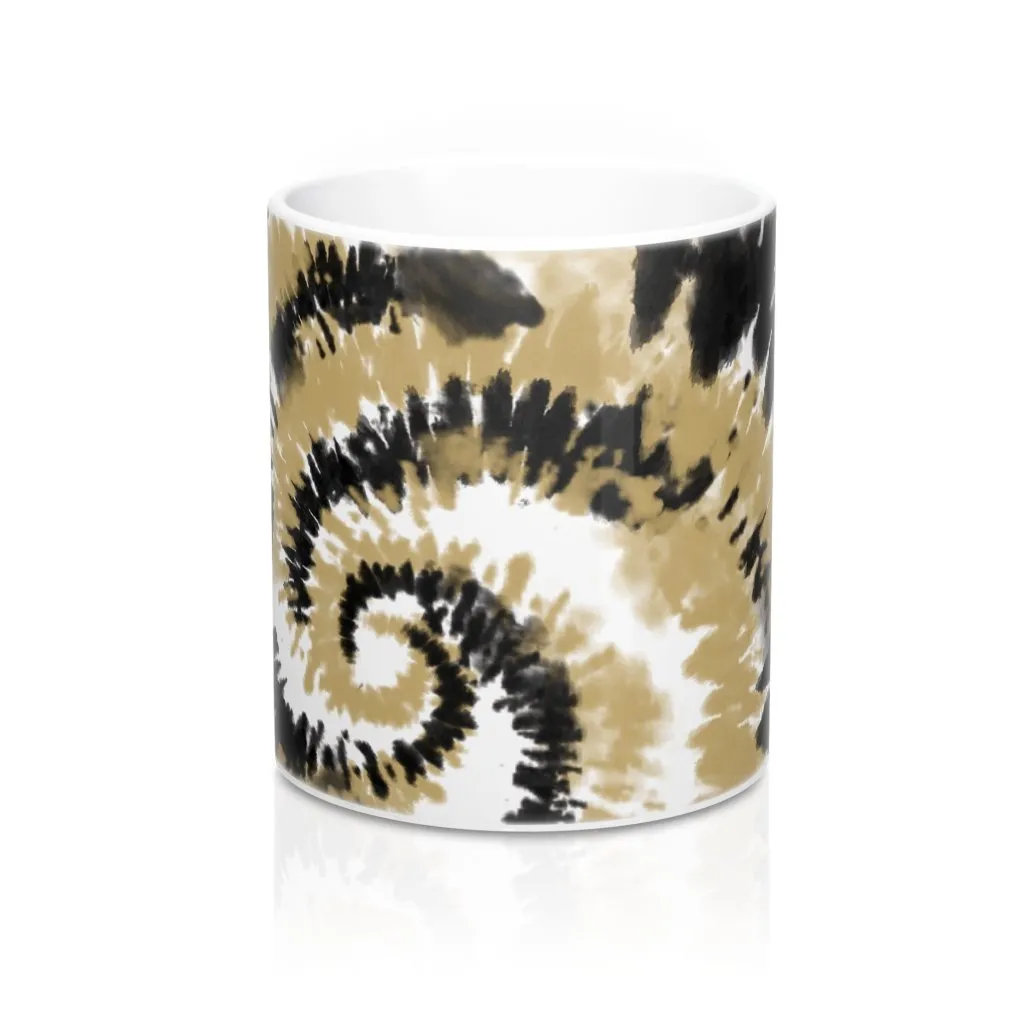 Black & Gold Tie Dye Coffee Mug