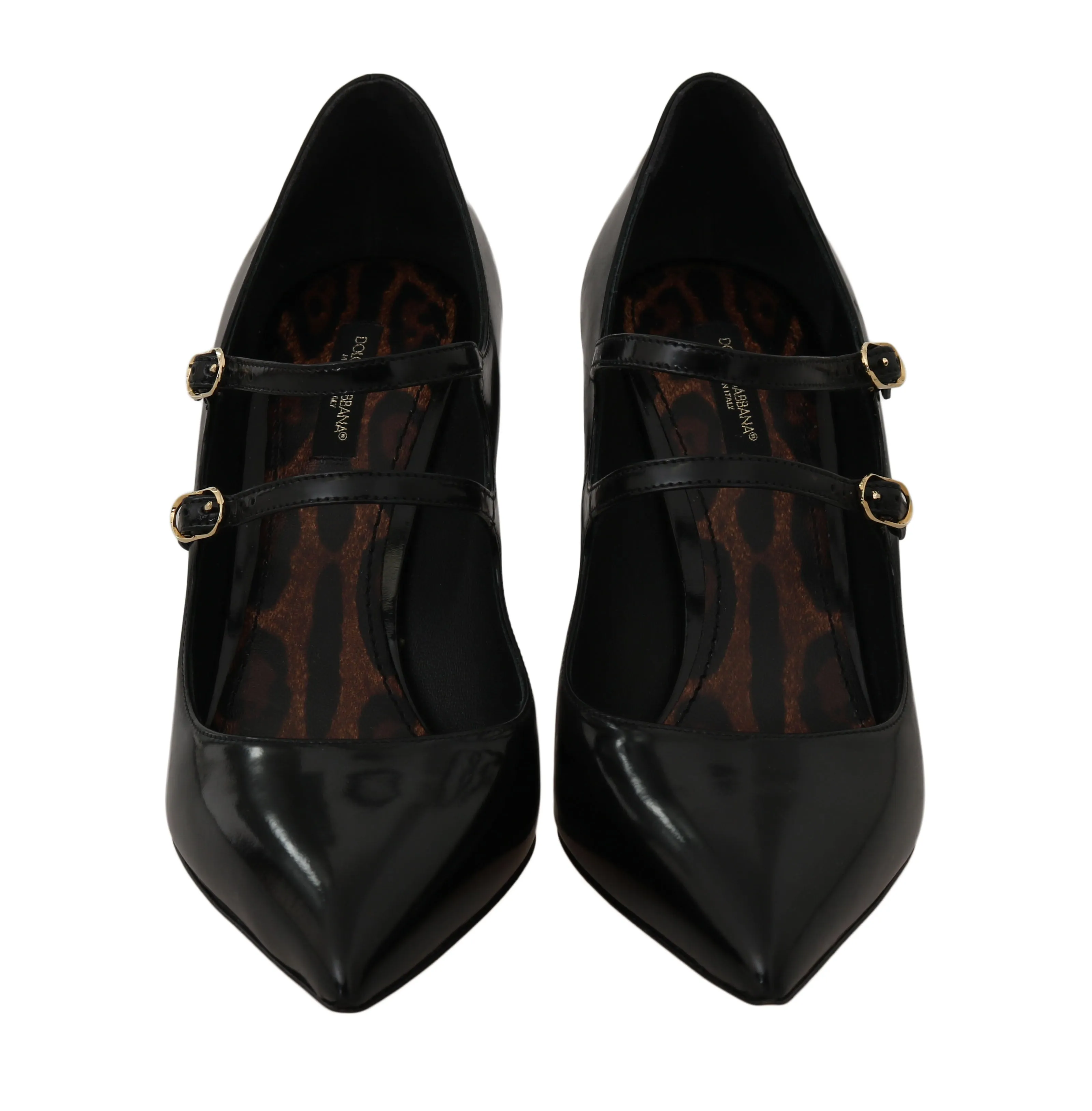 Black Leather Mary Janes Pumps Heels