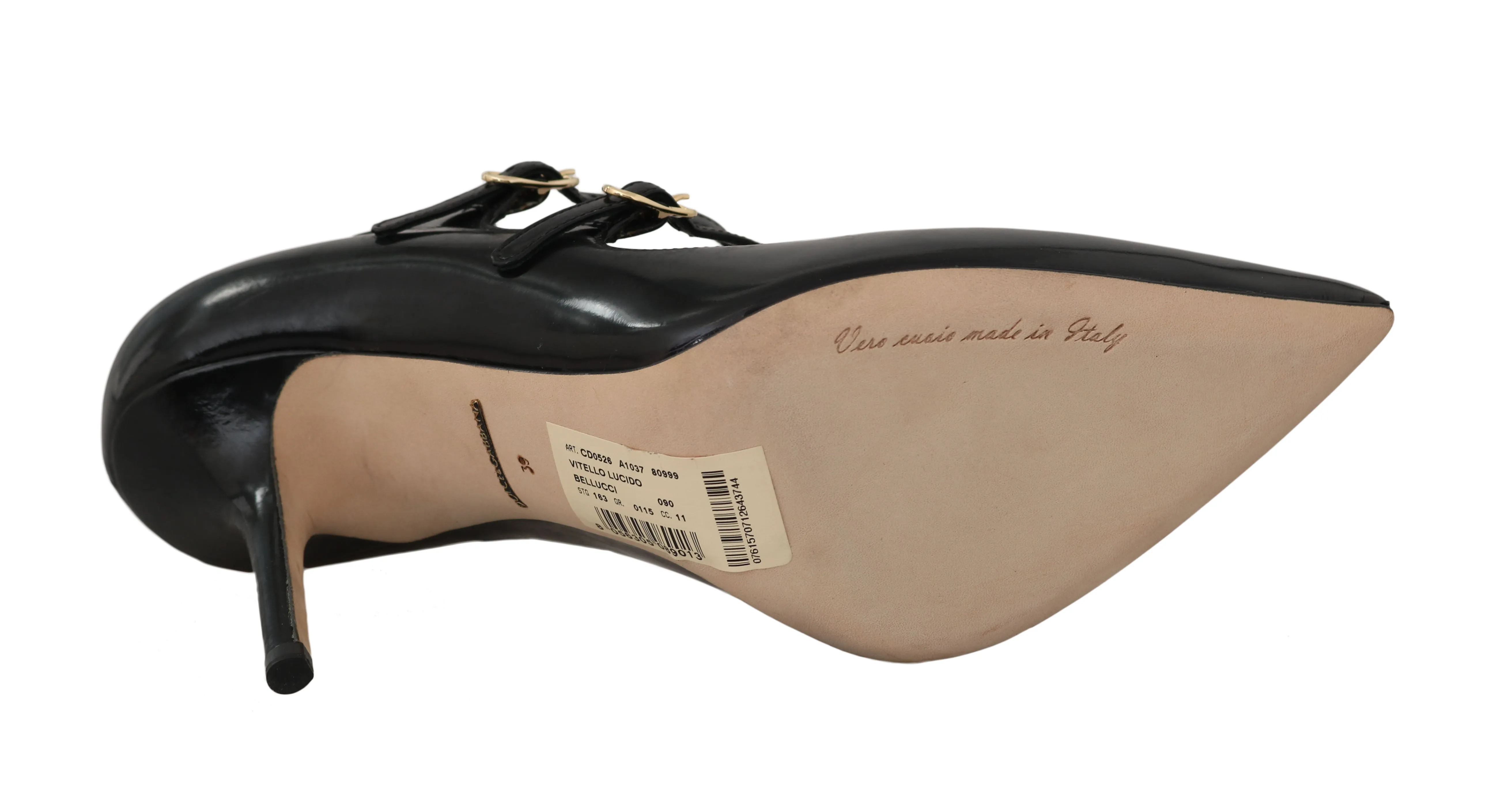 Black Leather Mary Janes Pumps Heels