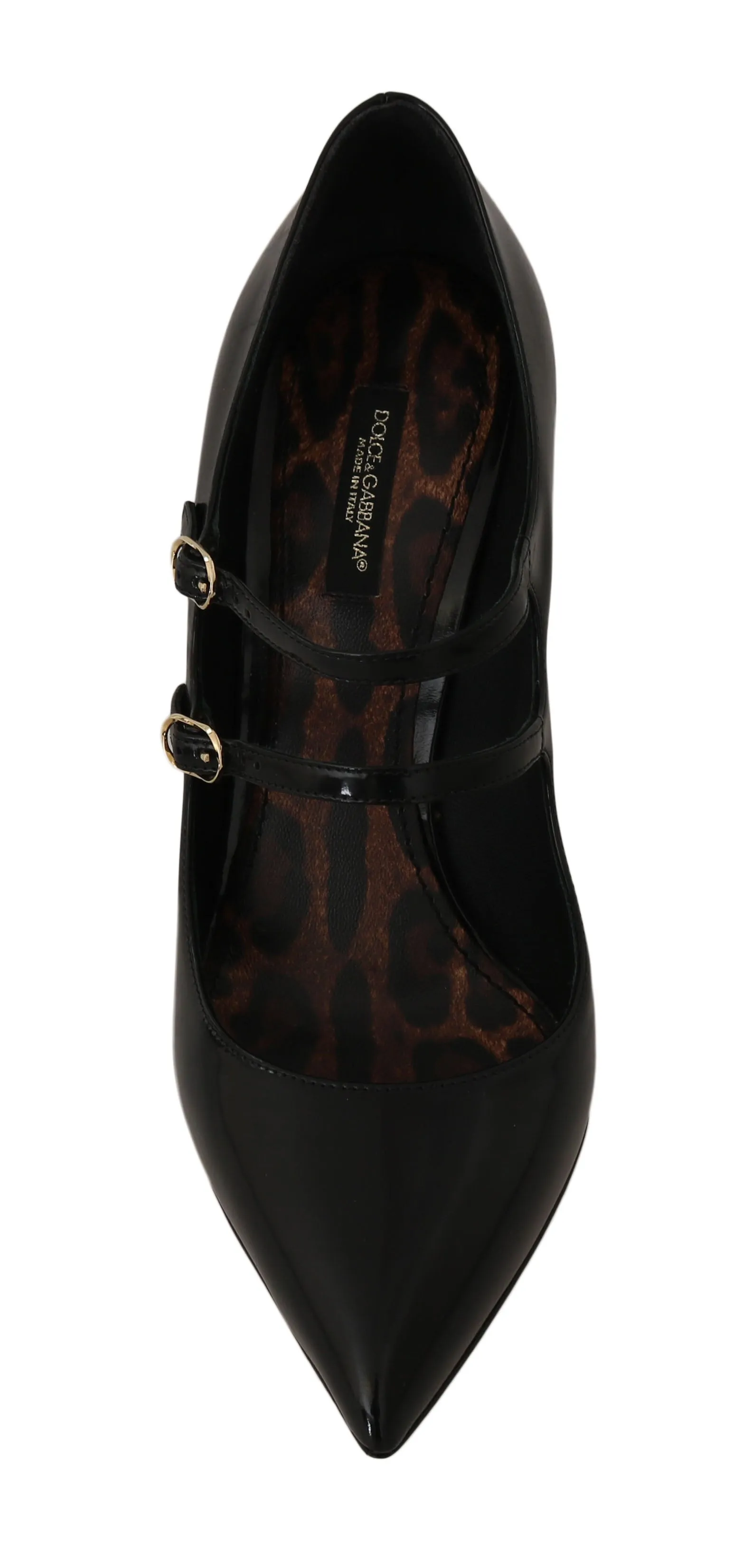 Black Leather Mary Janes Pumps Heels