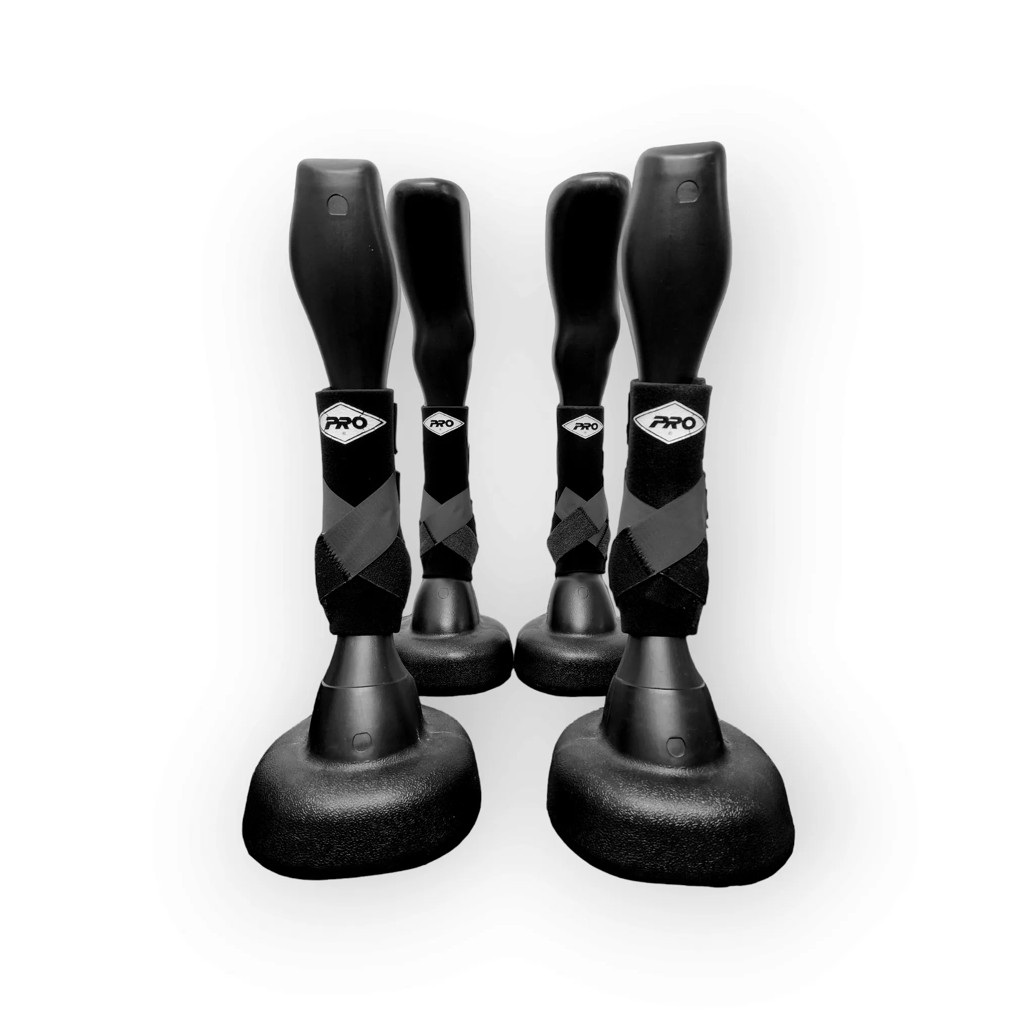 Black Orthopedic Equine Sports Support Boots set of 4 - IN STOCK