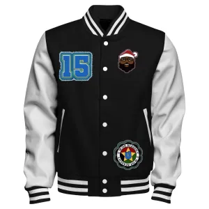 Black Santa Lettermans Jacket